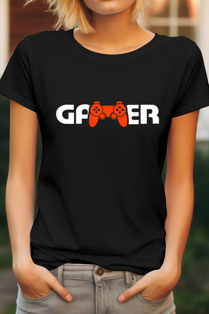 Unisex Joystick Gamer Graphic Printed Round Neck Cotton T Shirt
