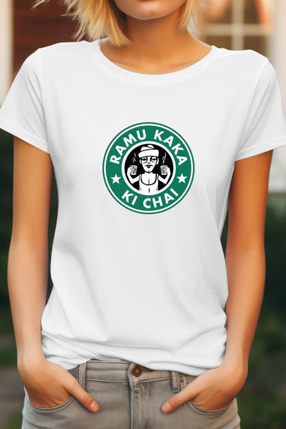 Unisex Ramu kaka ki chai Graphic Printed Round Neck Cotton T Shirt