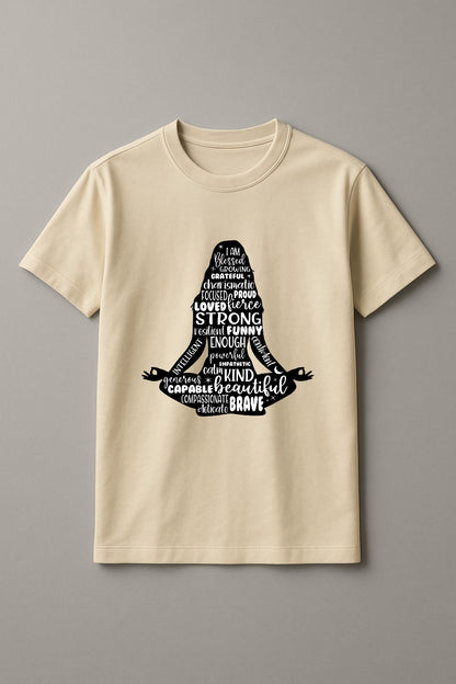 Women's Meditating Graphic Tee Relaxed Fit Cotton