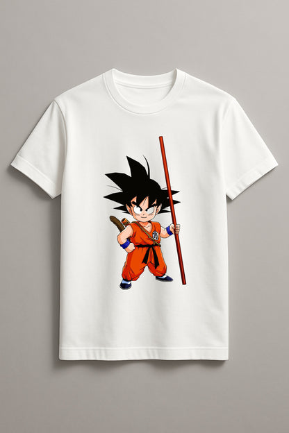Unisex Kid Goku Graphic Printed Round Neck Cotton T Shirt