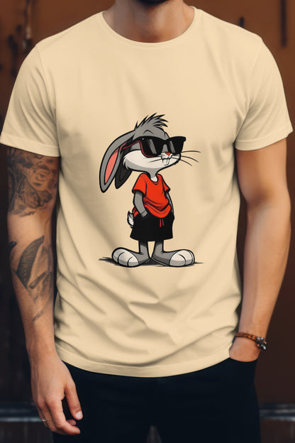 Unisex Bugs Bunny Graphic Printed Round Neck Cotton T Shirt