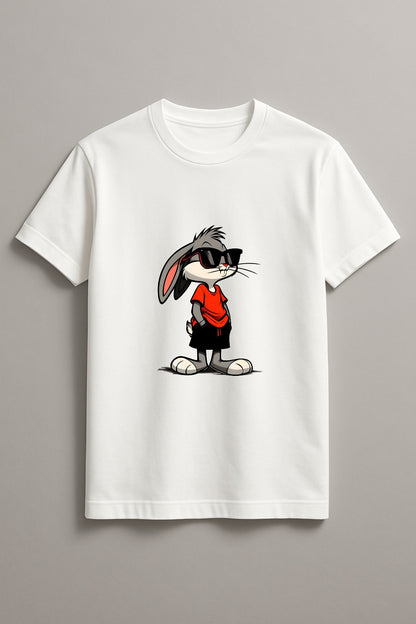 Unisex Bugs Bunny Graphic Printed Round Neck Cotton T Shirt