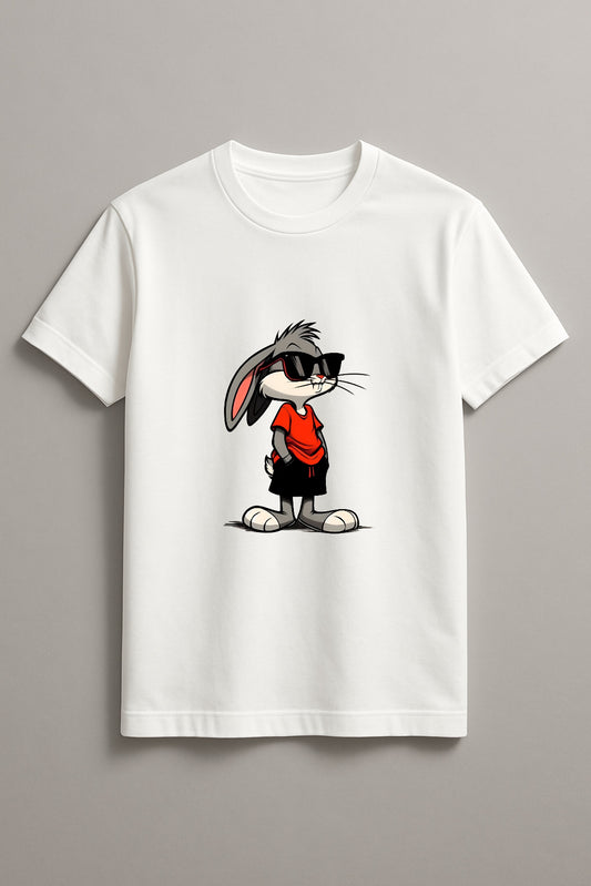 Unisex Bugs Bunny Graphic Printed Round Neck Cotton T Shirt