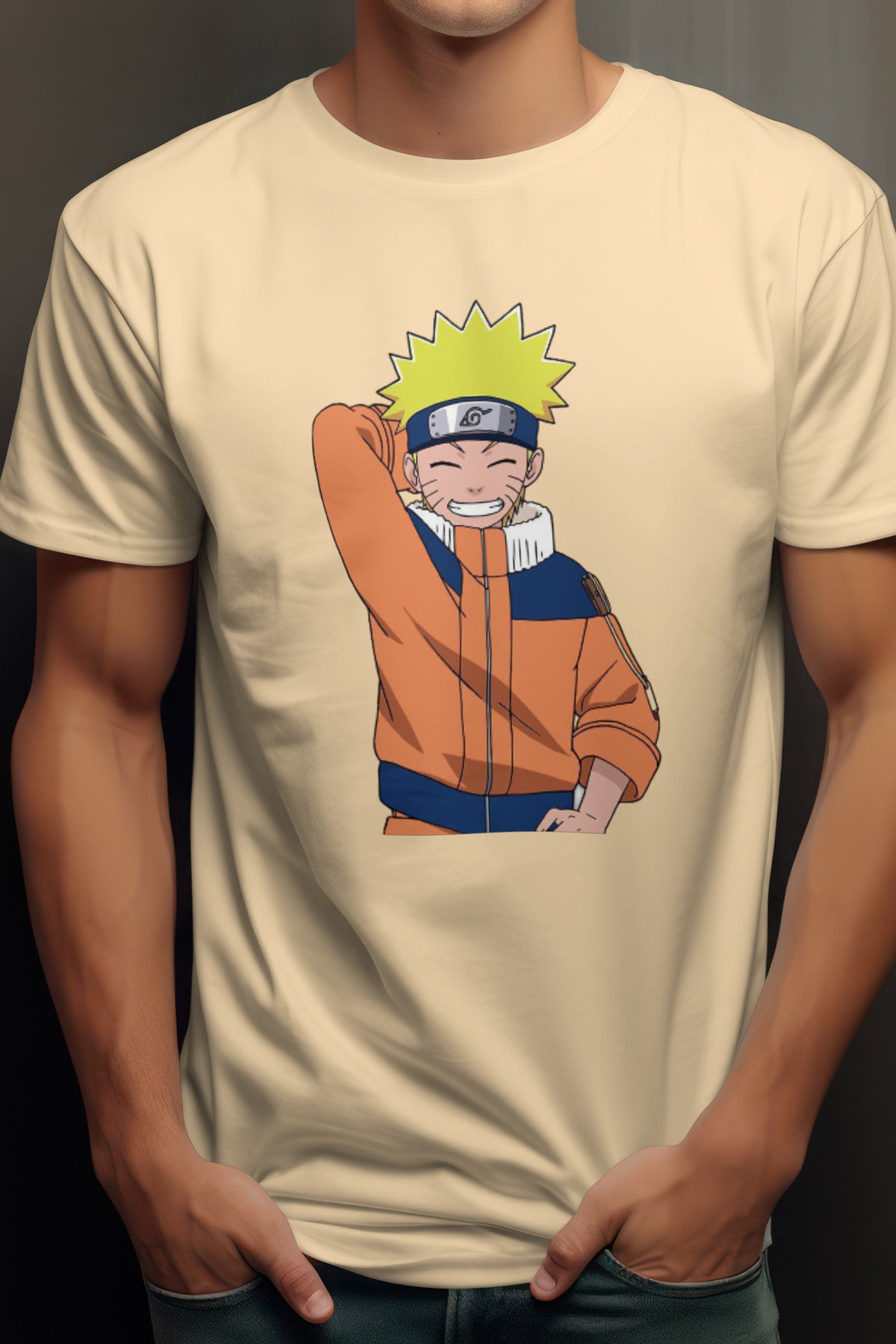 Unisex Lively Naruto Graphic Printed Round Neck Cotton T Shirt