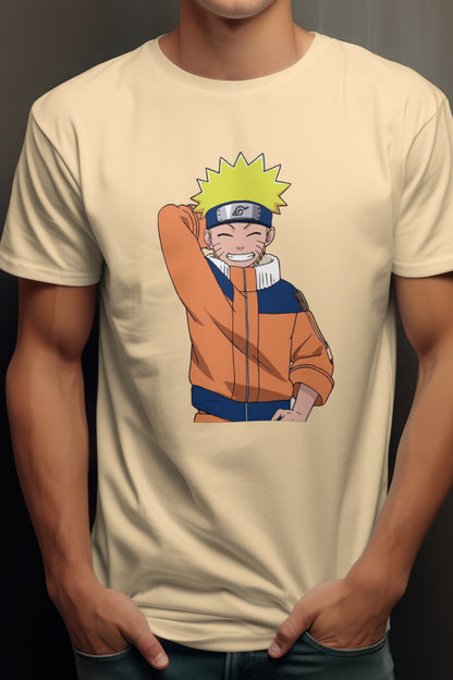 Unisex Lively Naruto Graphic Printed Round Neck Cotton T Shirt