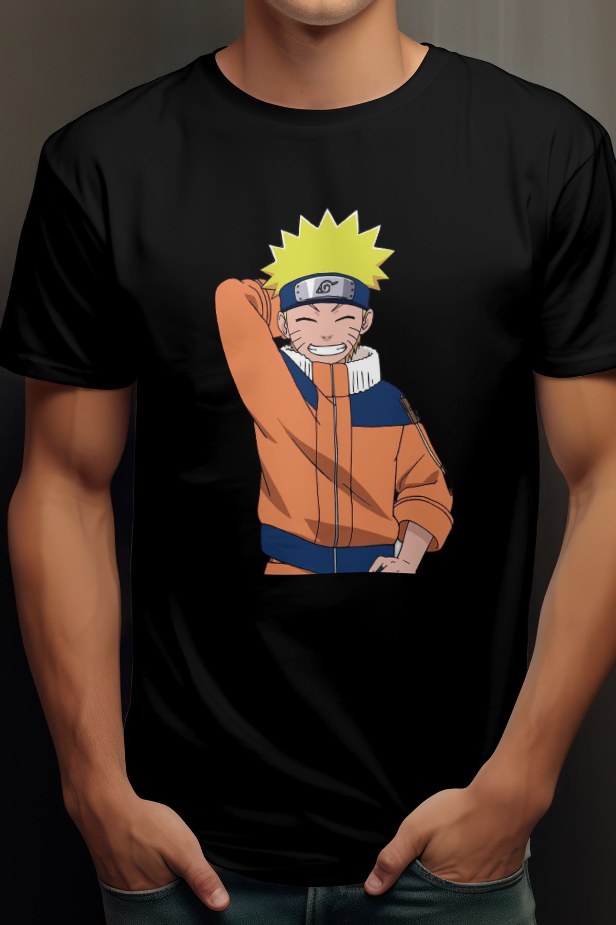 Unisex Lively Naruto Graphic Printed Round Neck Cotton T Shirt