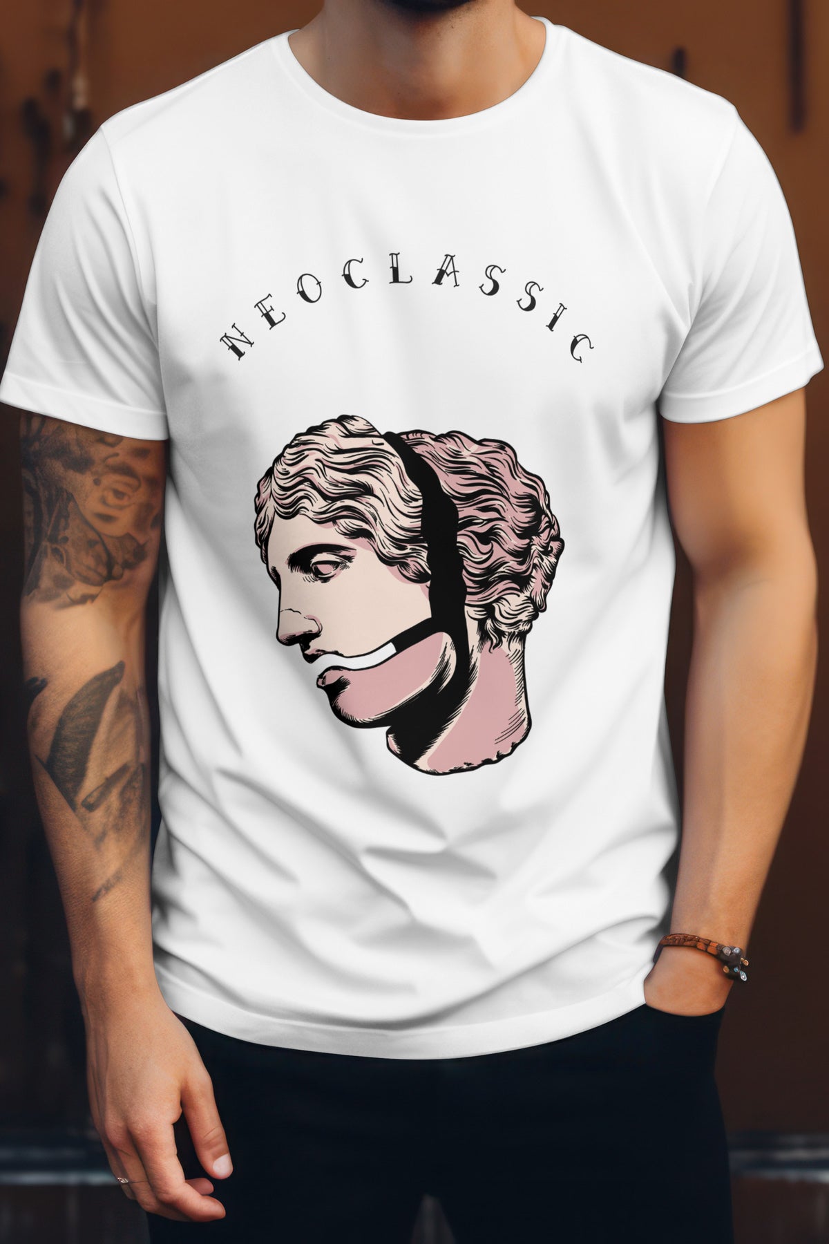 Unisex The Thinker Graphic Printed Round Neck Cotton T Shirt