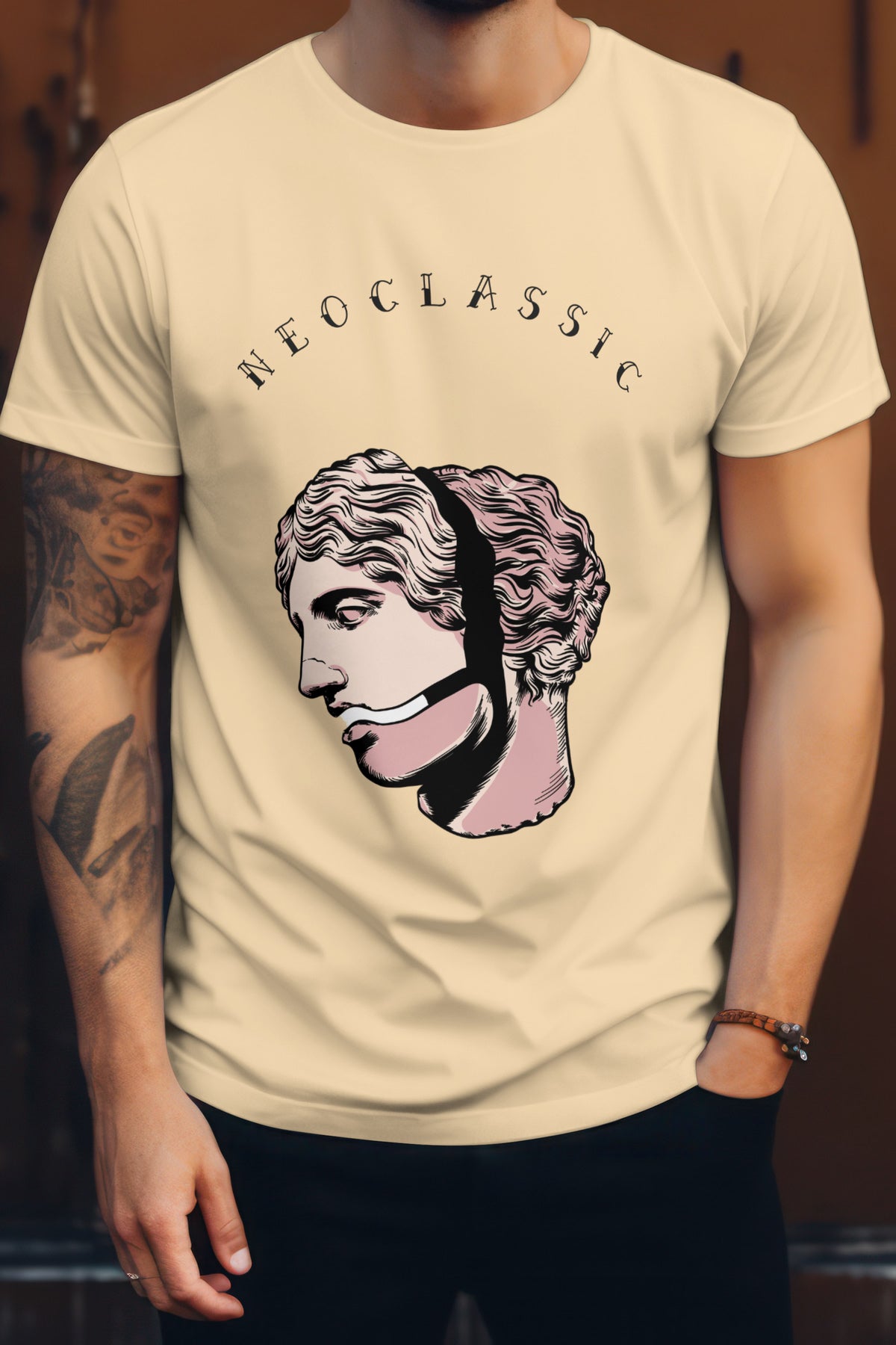 Unisex The Thinker Graphic Printed Round Neck Cotton T Shirt
