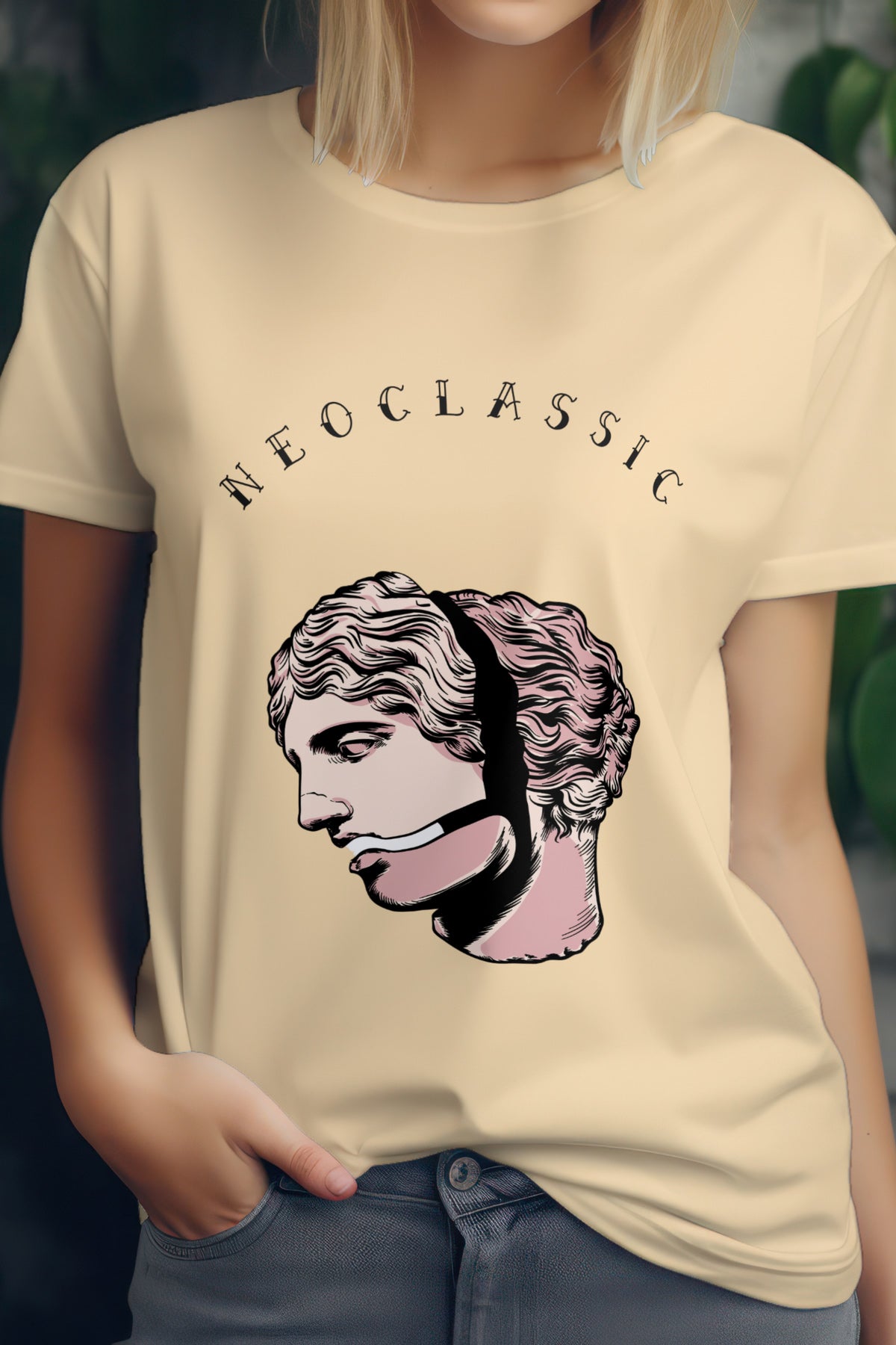 Unisex The Thinker Graphic Printed Round Neck Cotton T Shirt
