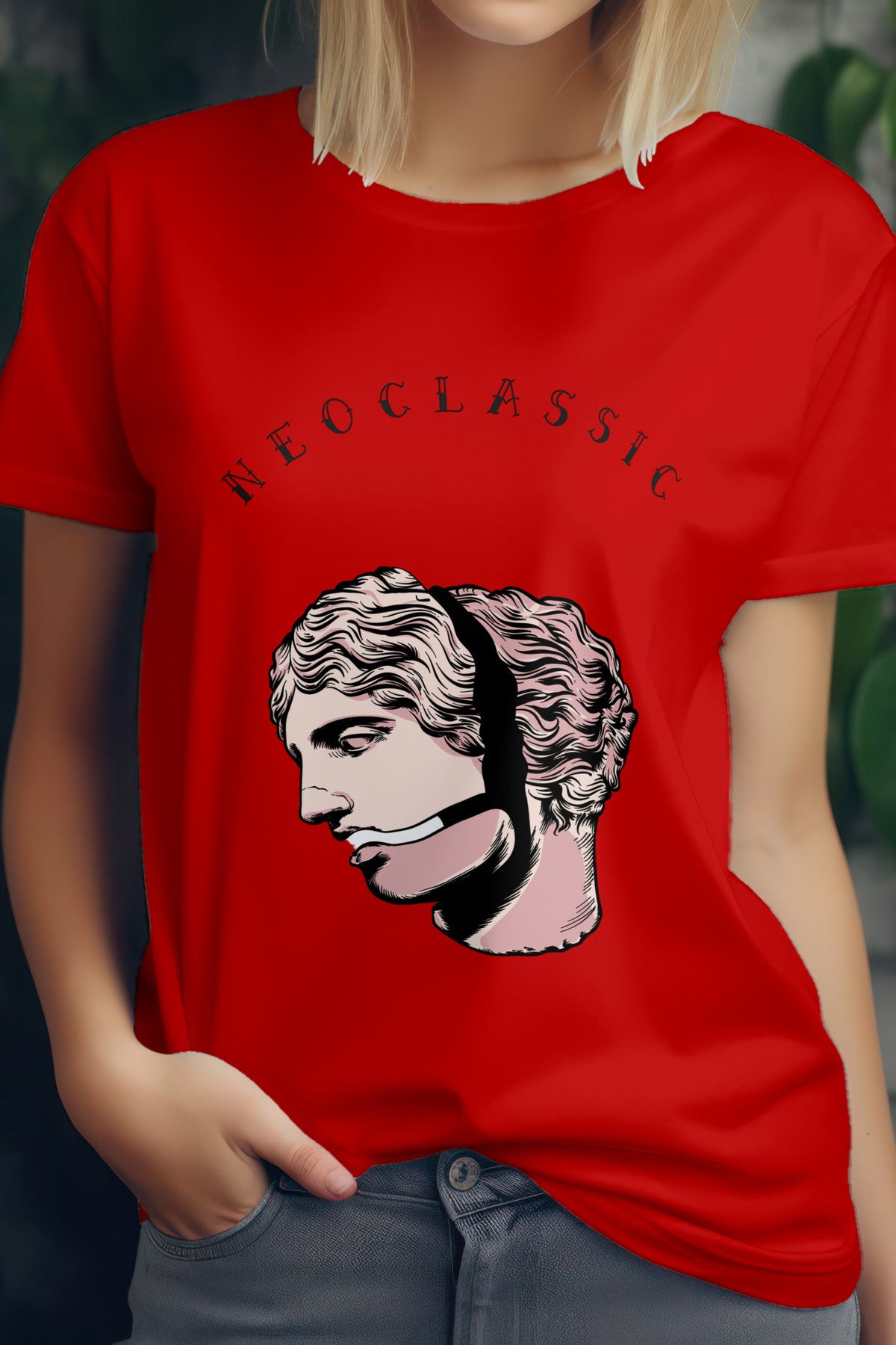 Unisex The Thinker Graphic Printed Round Neck Cotton T Shirt