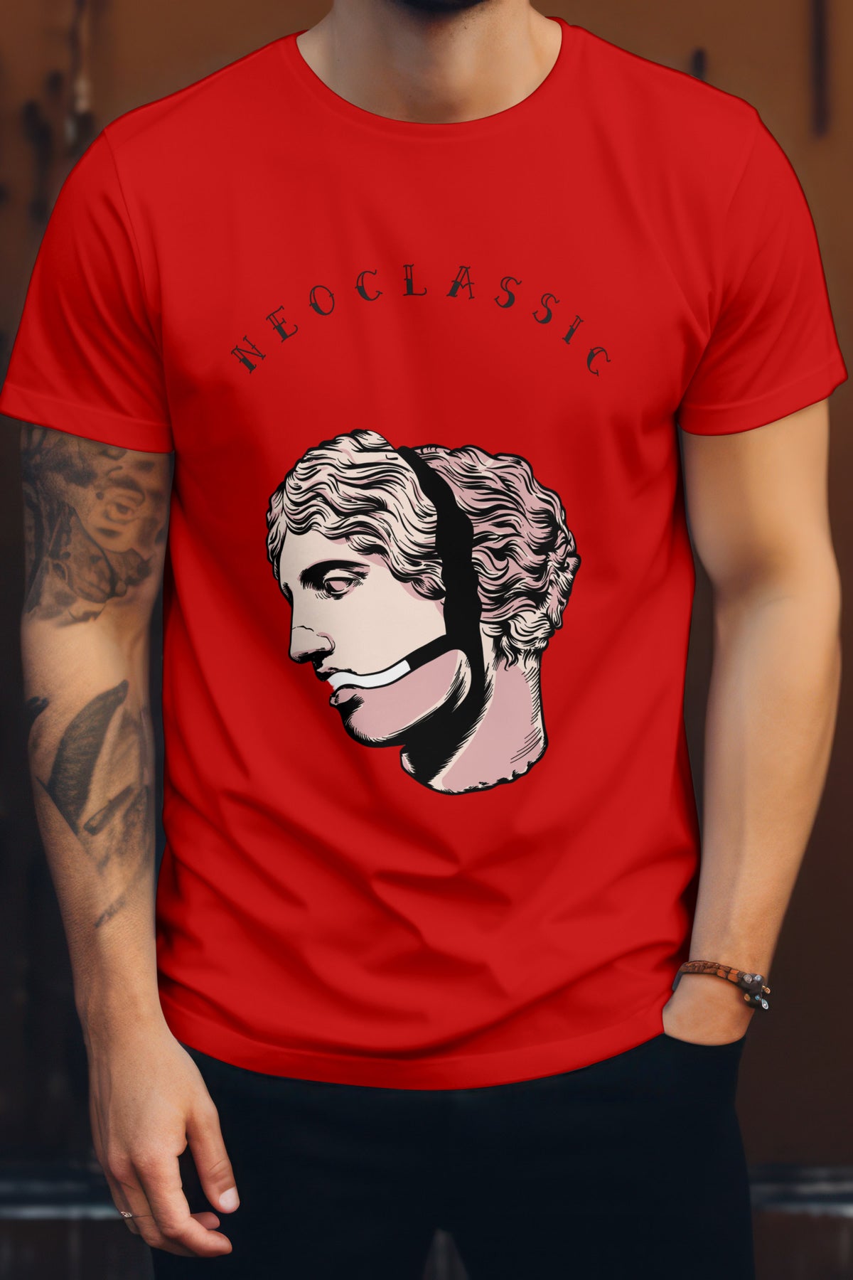Unisex The Thinker Graphic Printed Round Neck Cotton T Shirt