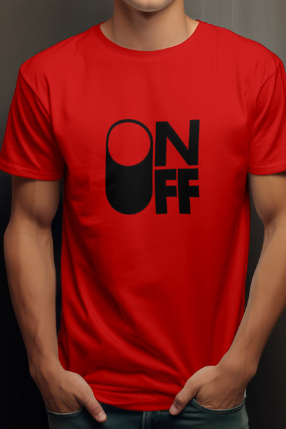 Unisex On Off Graphic Printed Round Neck Cotton T Shirt