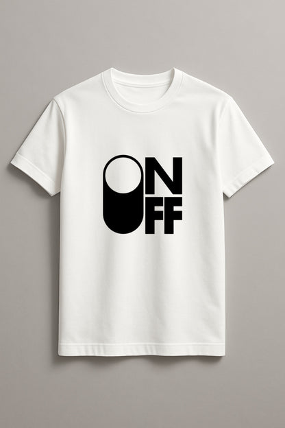 Unisex On Off Graphic Printed Round Neck Cotton T Shirt