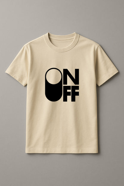 Unisex On Off Graphic Printed Round Neck Cotton T Shirt