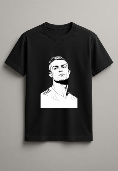 Unisex Ronaldo Graphic Printed Round Neck Cotton T Shirt