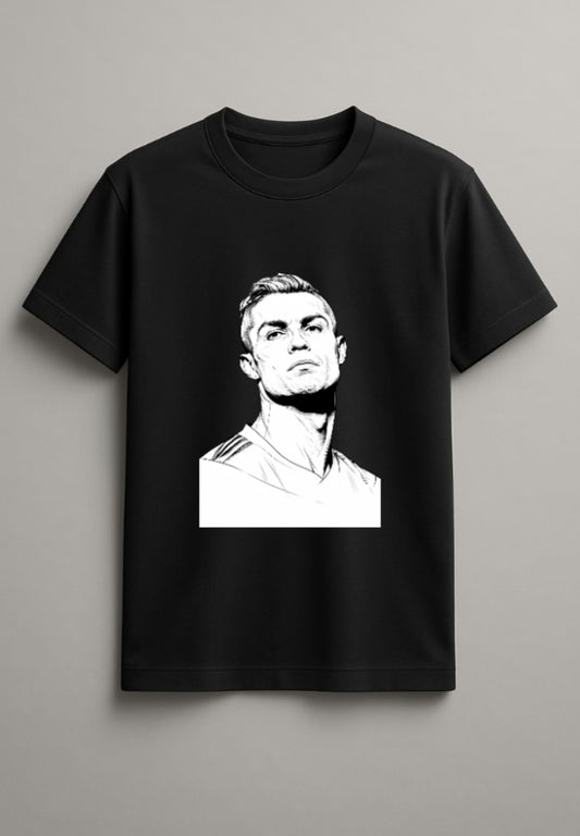 Unisex Ronaldo Graphic Printed Round Neck Cotton T Shirt