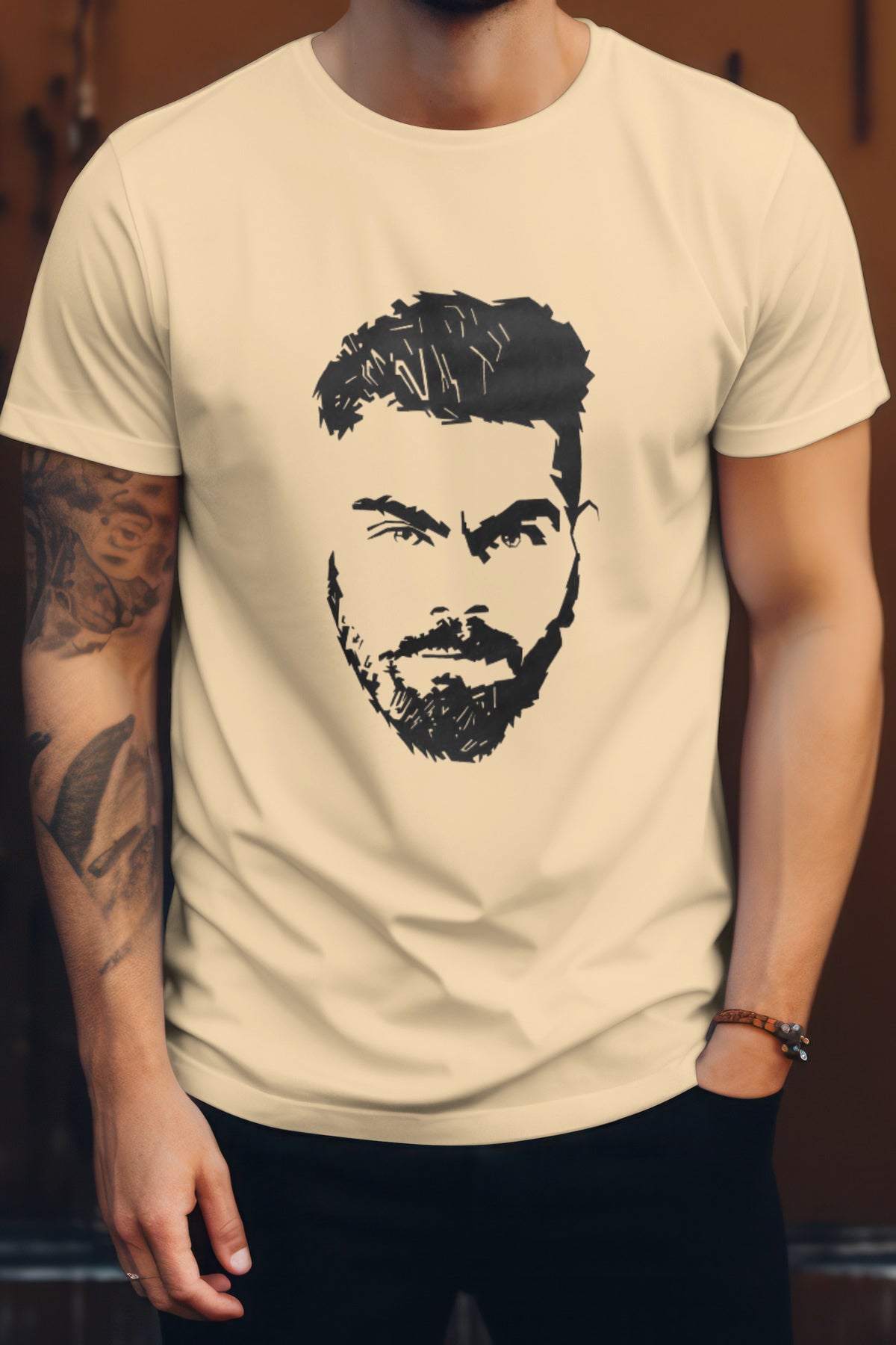 Unisex Retro Kohli Graphic Printed Round Neck Cotton T Shirt