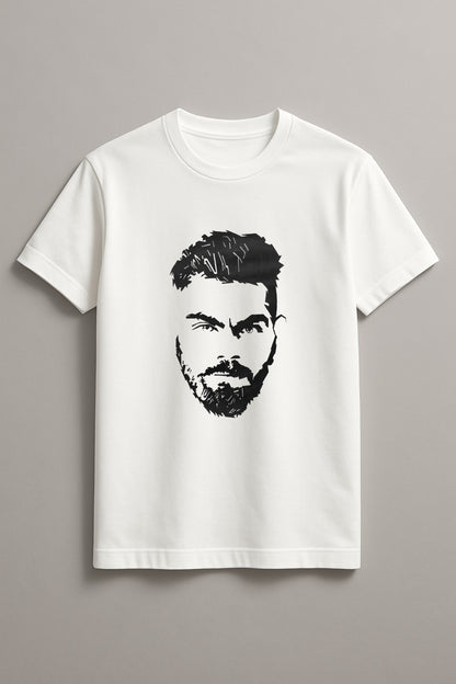Unisex Retro Kohli Graphic Printed Round Neck Cotton T Shirt