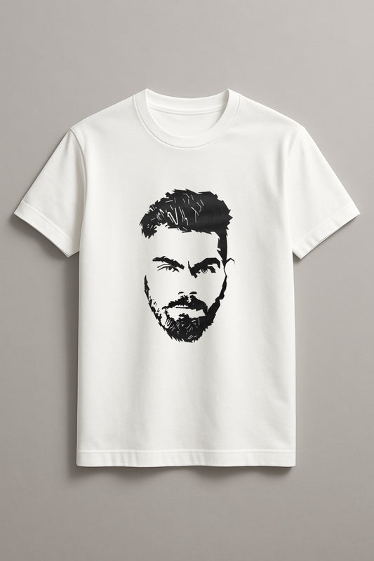 Unisex Retro Kohli Graphic Printed Round Neck Cotton T Shirt