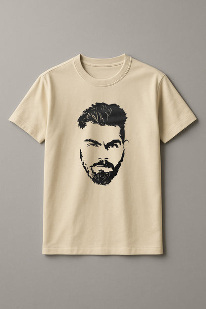 Unisex Retro Kohli Graphic Printed Round Neck Cotton T Shirt