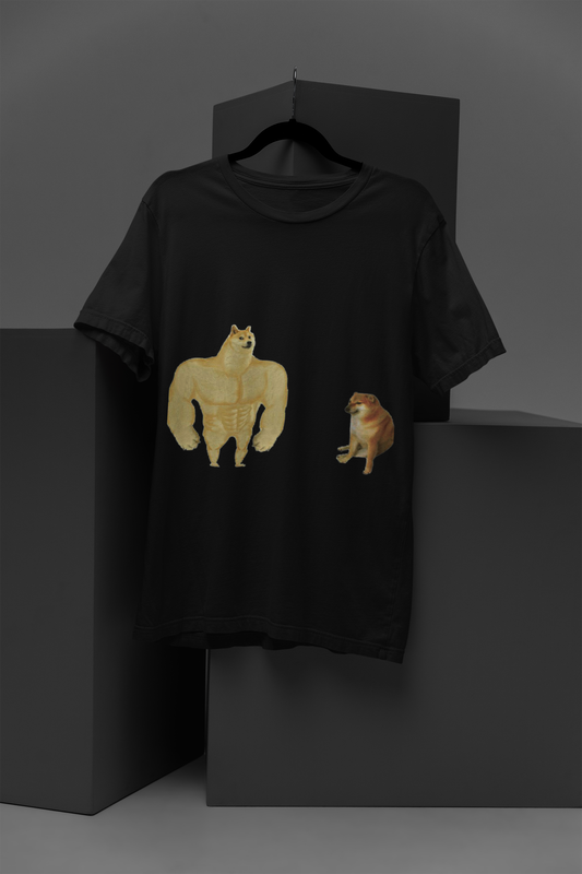Unisex Cheems Graphic Printed Round Neck Cotton T Shirt