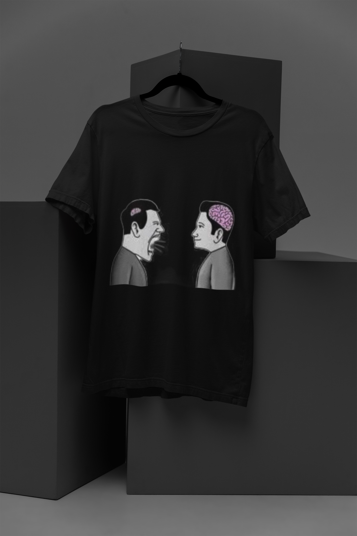 Unisex Brain Brainless Graphic Printed Round Neck Cotton T Shirt