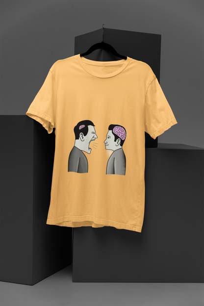 Unisex Brain Brainless Graphic Printed Round Neck Cotton T Shirt