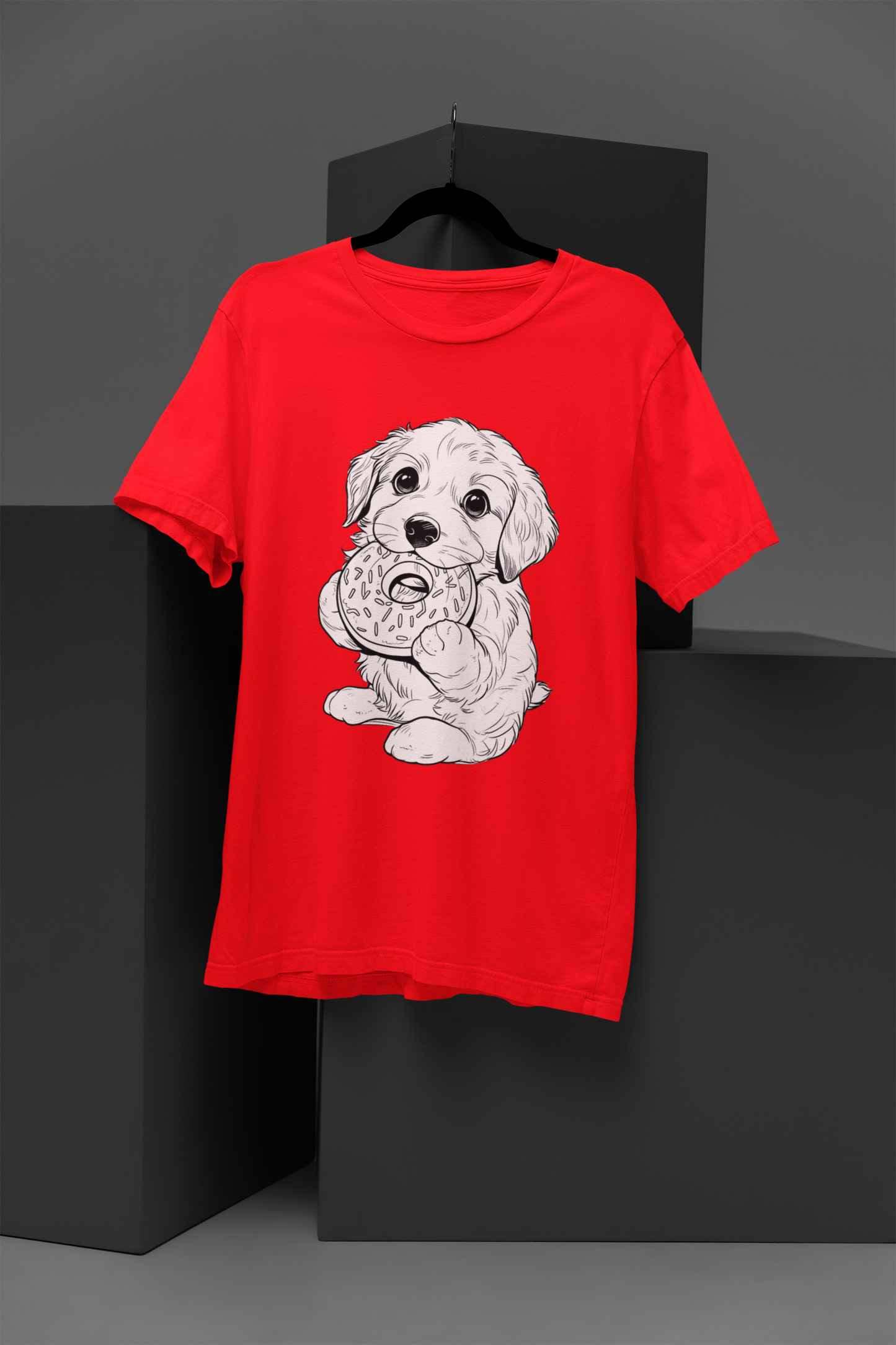 Unisex Cute Puppy Printed Unisex T Shirt Graphic Printed Round Neck Cotton T Shirt