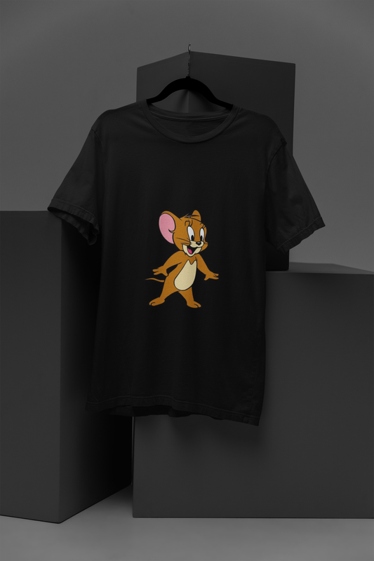 Unisex Jerry Graphic Printed Round Neck Cotton T Shirt