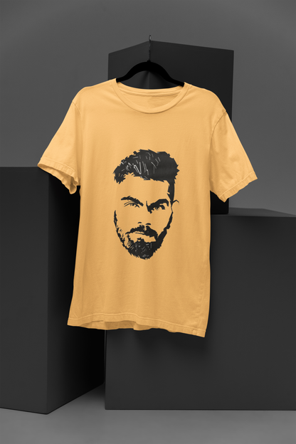 Unisex Retro Kohli Graphic Printed Round Neck Cotton T Shirt