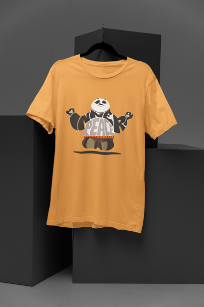 Unisex Kun-Fu Panda Graphic Printed Round Neck Cotton T Shirt