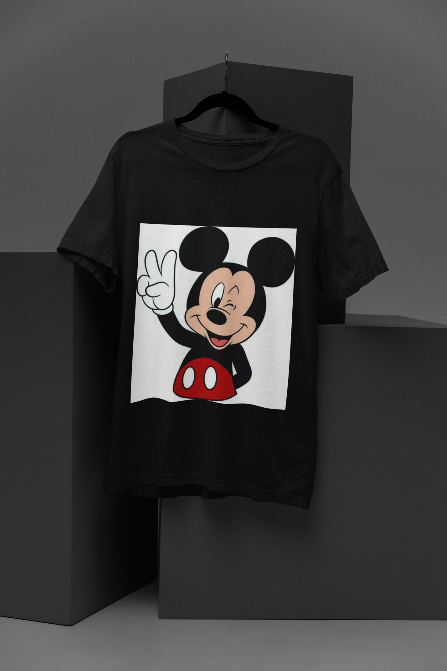 Unisex Witty Mickey Mouse Graphic Printed Round Neck Cotton T Shirt