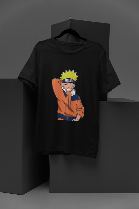 FOMO Fashions Lively Naruto T Shirt black tee with dynamic Naruto anime print