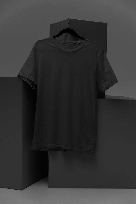 FOMO Fashions Tom and Jerry T Shirt plain front mockup template black cotton tee