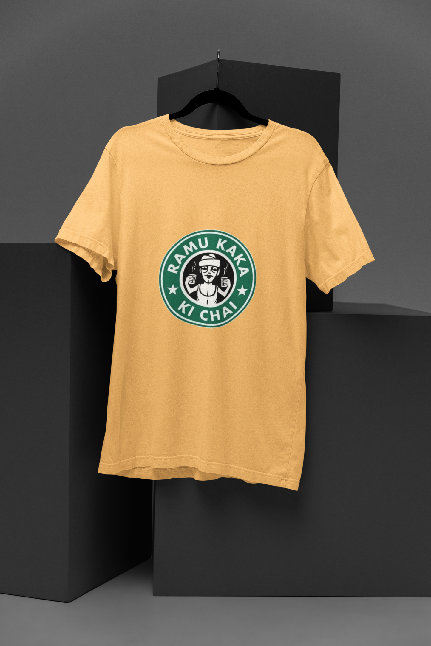 Unisex Ramu kaka ki chai Graphic Printed Round Neck Cotton T Shirt