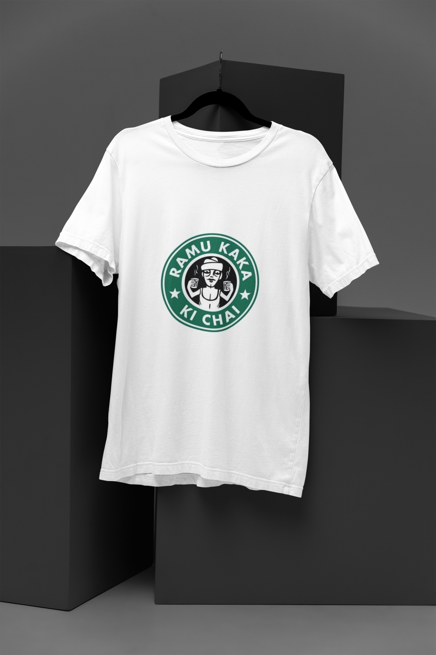 Unisex Ramu kaka ki chai Graphic Printed Round Neck Cotton T Shirt