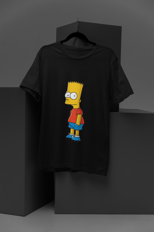 FOMO Fashions Witty Simpsons T Shirt black tee with bold Simpsons cartoon text graphic