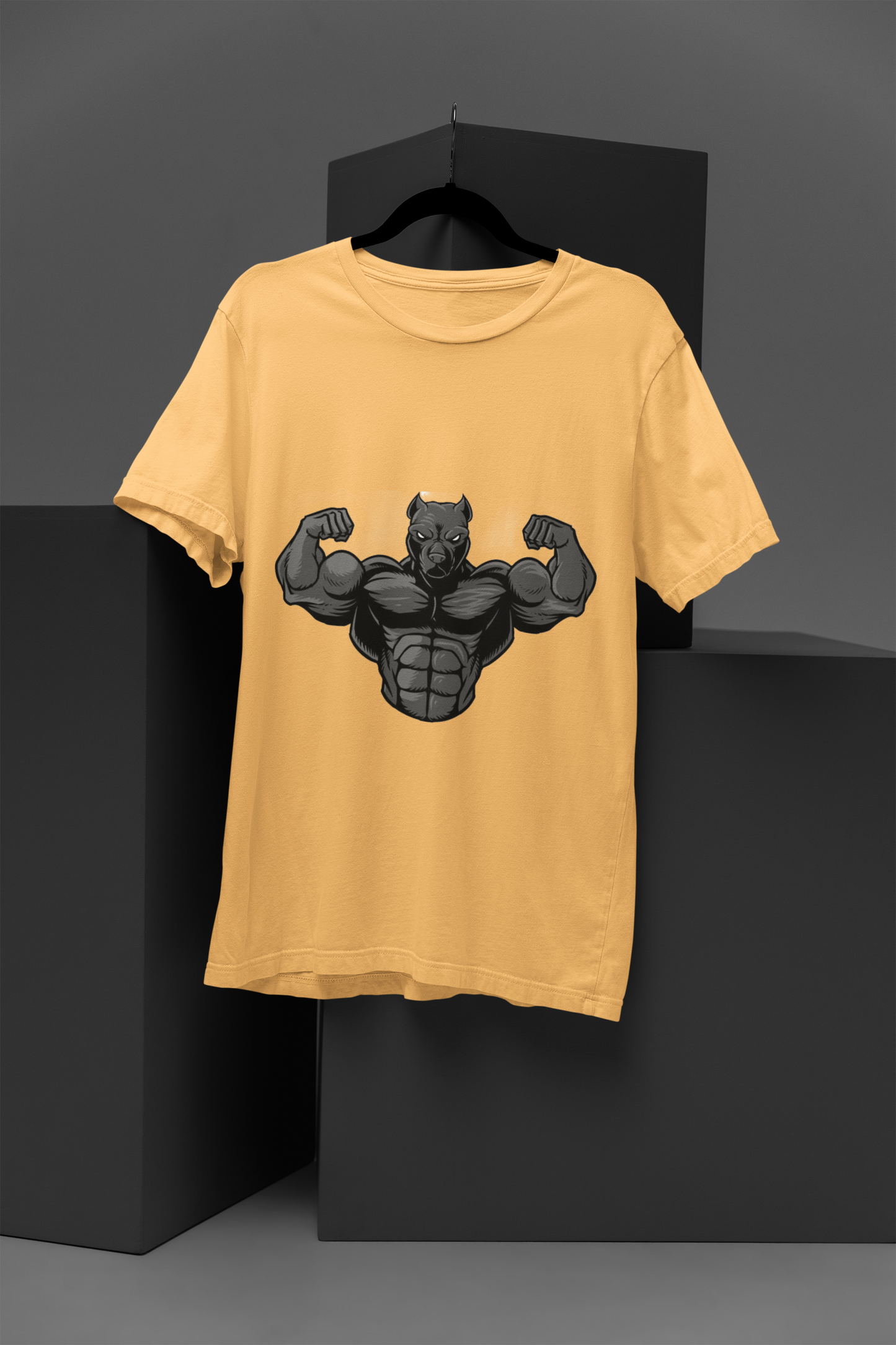 Unisex Strong pitbull Graphic Printed Round Neck Cotton T Shirt