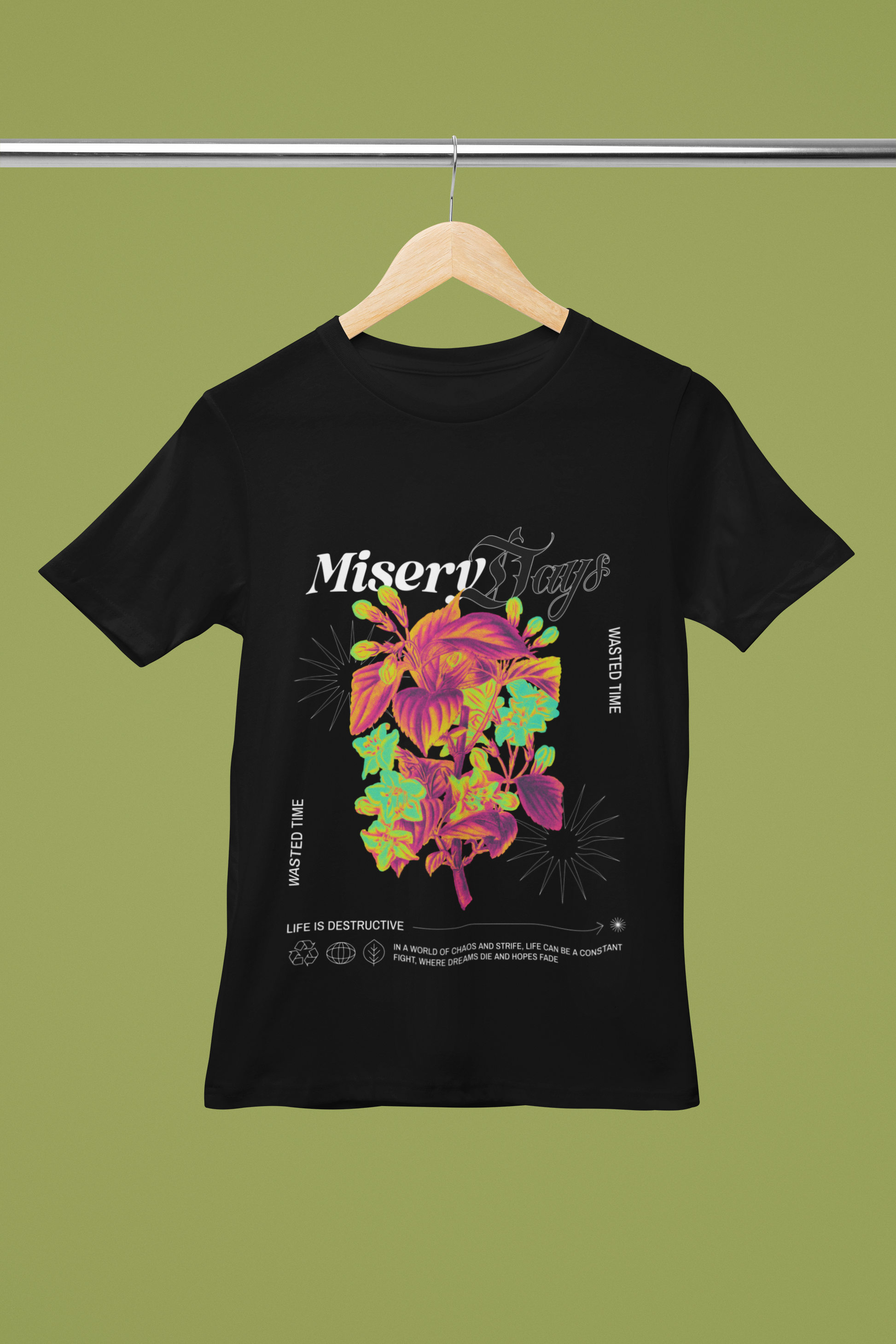 Bella Canvas T Shirt mockup on hanger for aesthetic design tee FOMO Fashions product preview