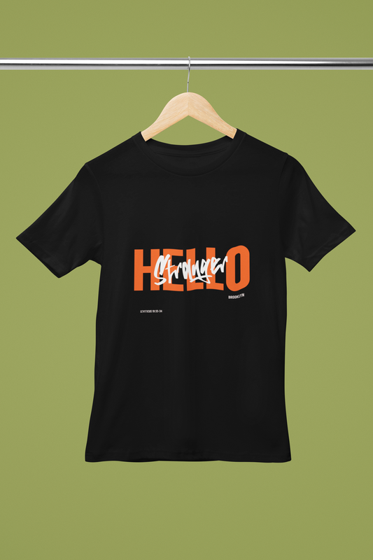 Unisex Hello Stranger Graphic Printed Round Neck Cotton T Shirt