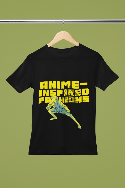 FOMO Fashions Anime Inspired T Shirt ninja‑style character illustration on black lightweight tee