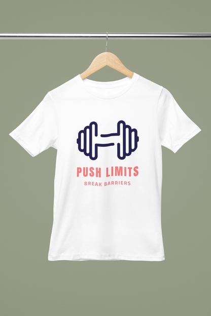 Unisex Push Your Limits Graphic Printed Round Neck Cotton T Shirt