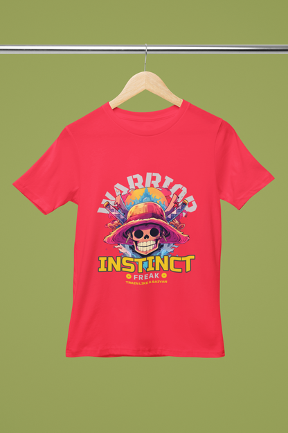 Unisex Warrior Instinct Graphic Printed Round Neck Cotton T Shirt