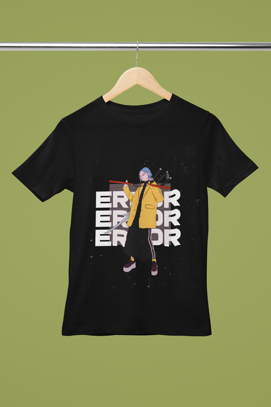 Unisex Error Graphic Printed Round Neck Cotton T Shirt