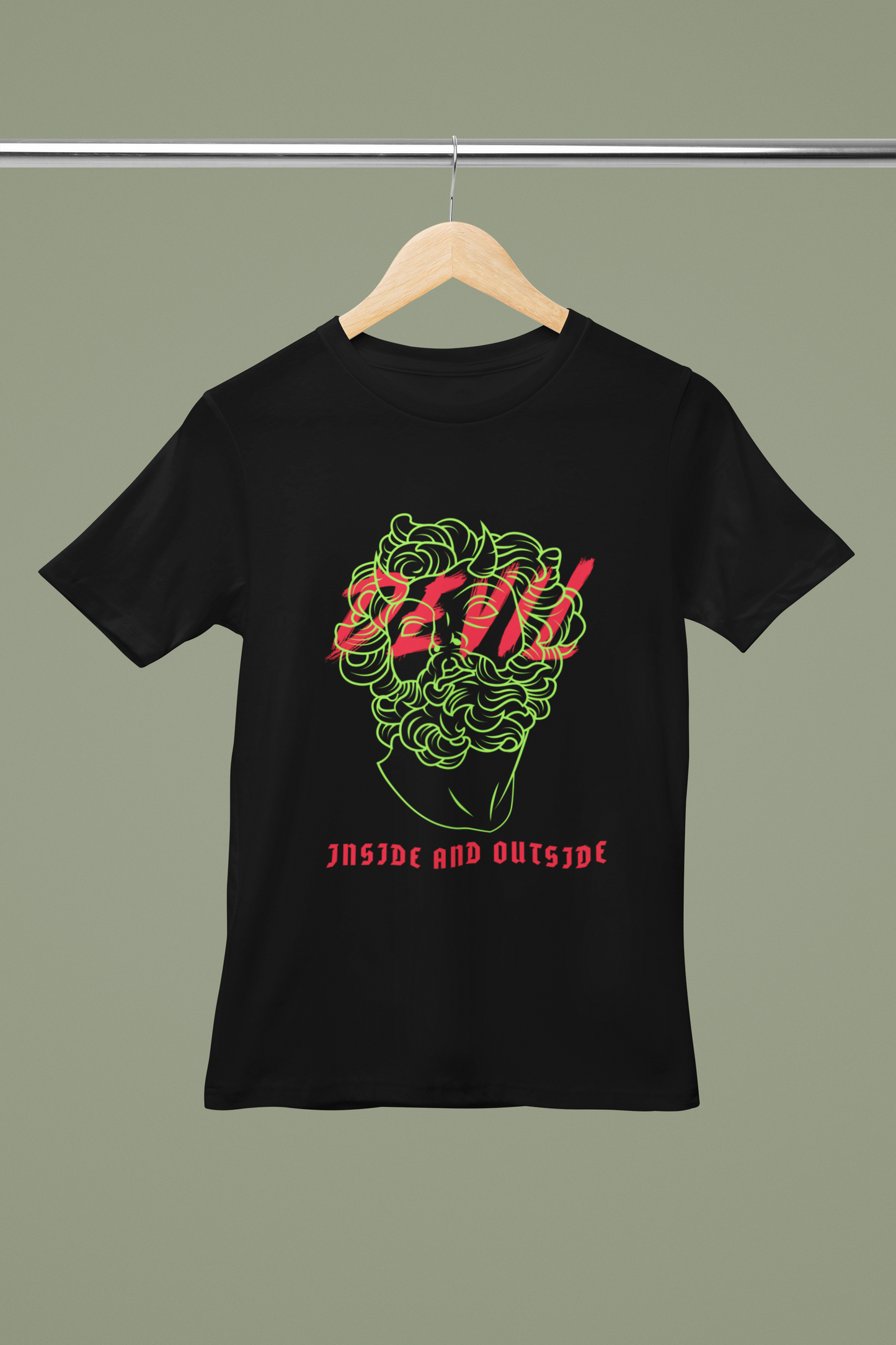 Unisex Devil Inside Graphic Printed Round Neck Cotton T Shirt