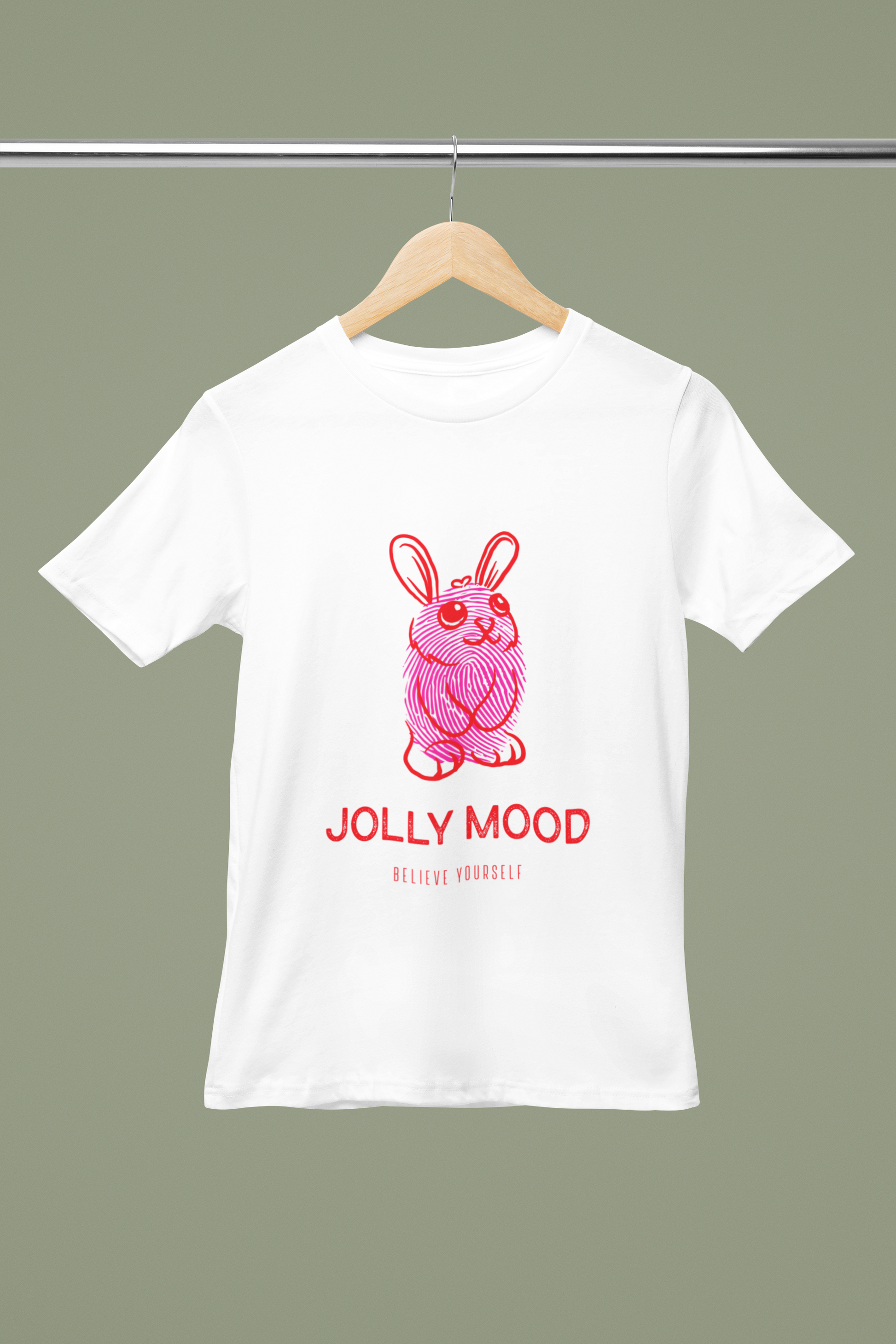 FOMO Fashions The Incobit T Shirt hanger mockup featuring edgy character illustration