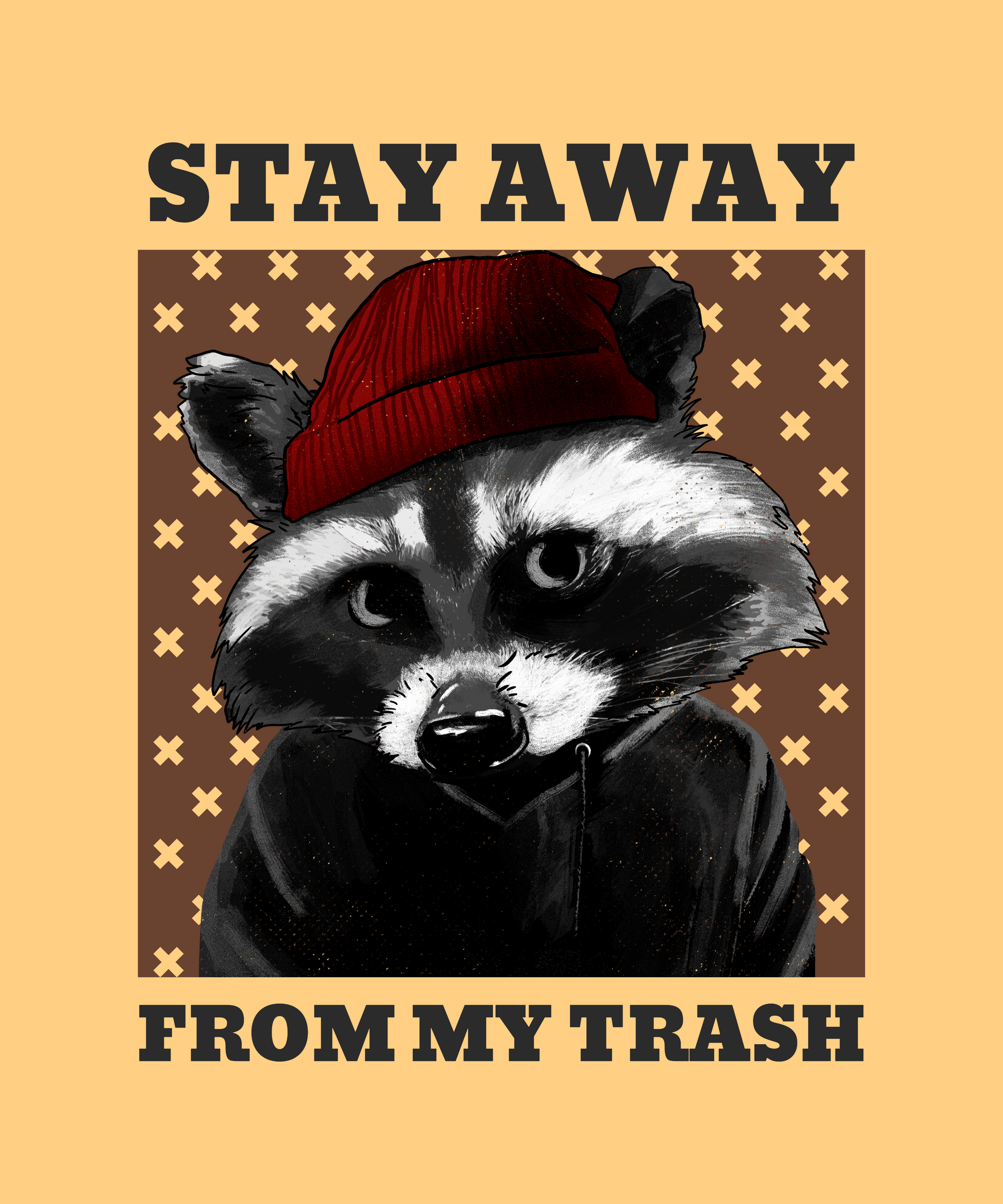 FOMO Fashions Chill Yoda Tee mockup featuring raccoon street‑art graphic on cotton tee Chill Yoda design