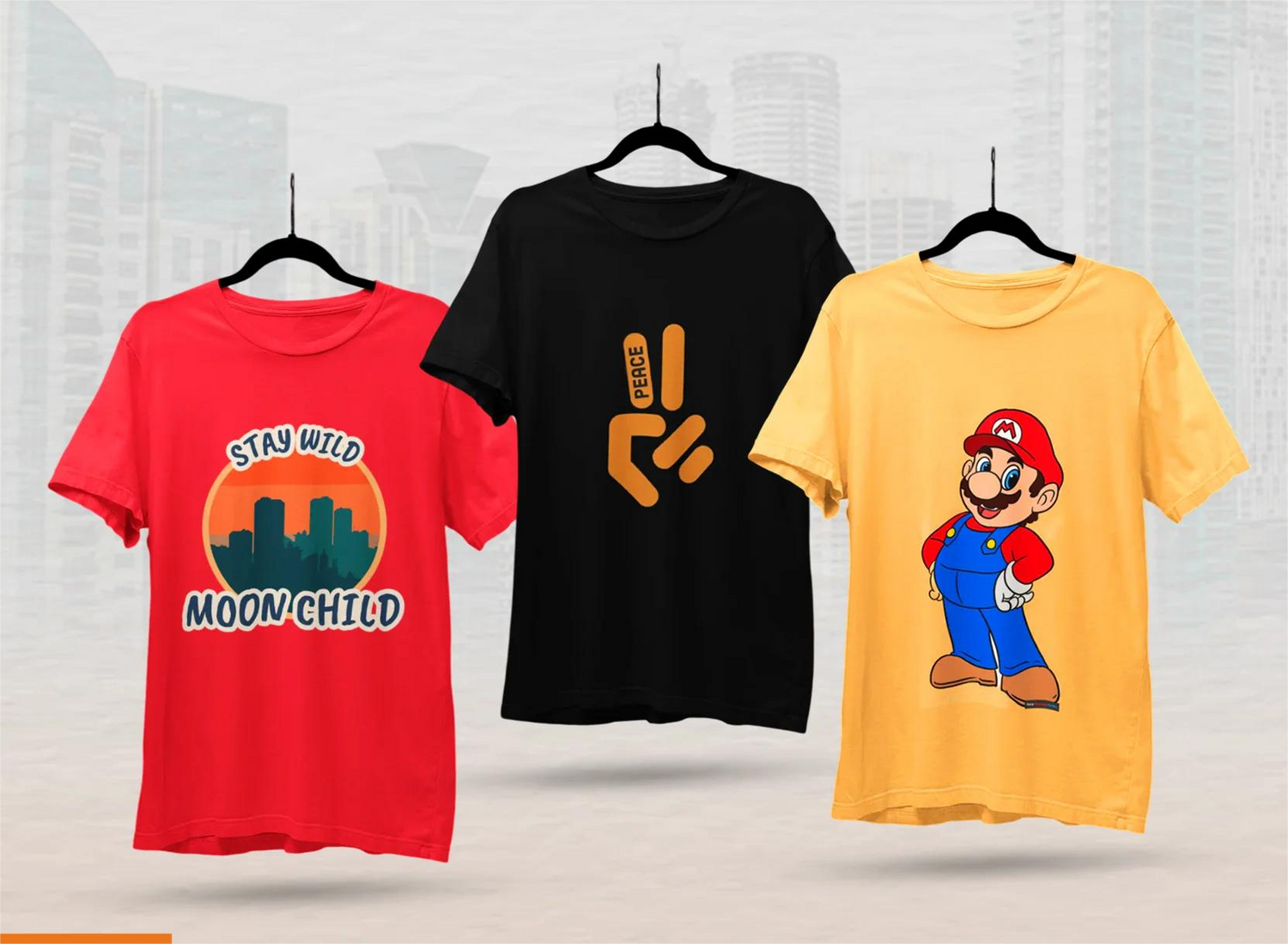 FOMO Fashions plain red T-shirt back template for custom designs